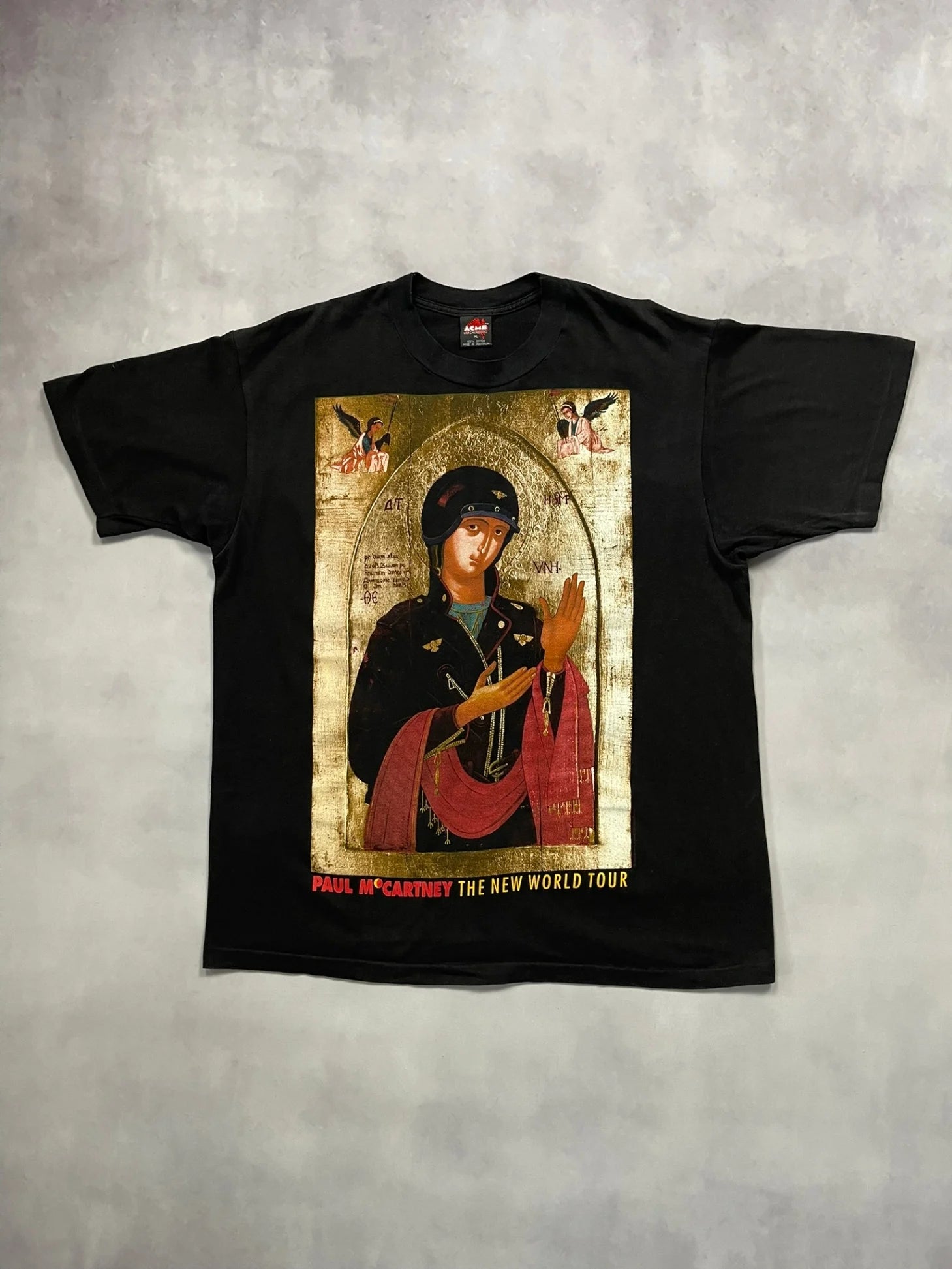 1993 Paul McCartney New World Tour Biker Like An Icon Single Stitch T-shirt - XL