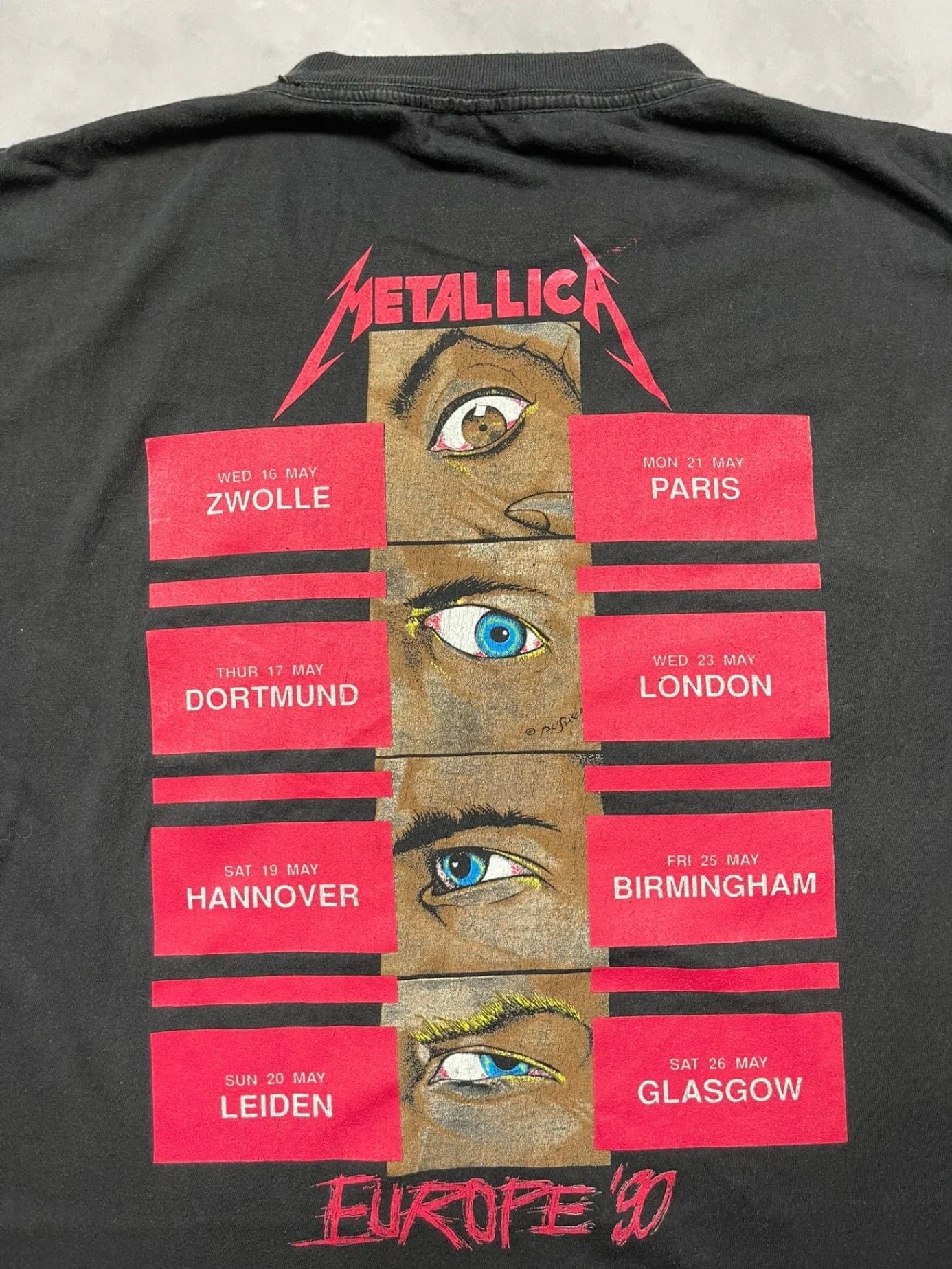 The Vintage Racks T-shirt XL / Black '90 Metallica European Tour T-shirt - XL