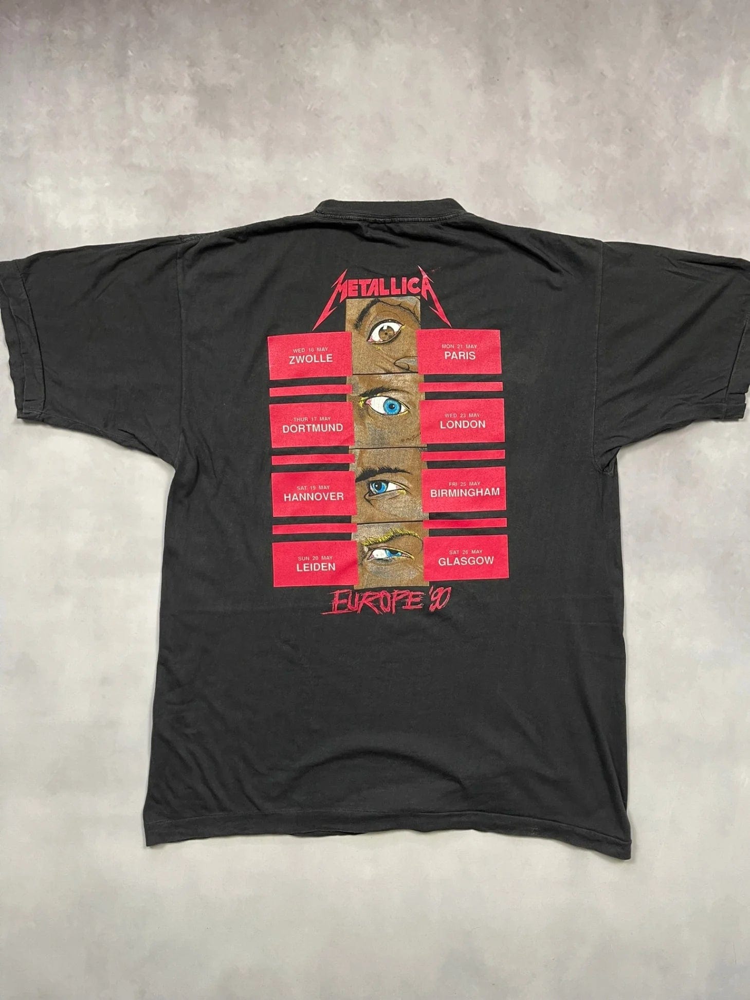 The Vintage Racks T-shirt XL / Black '90 Metallica European Tour T-shirt - XL