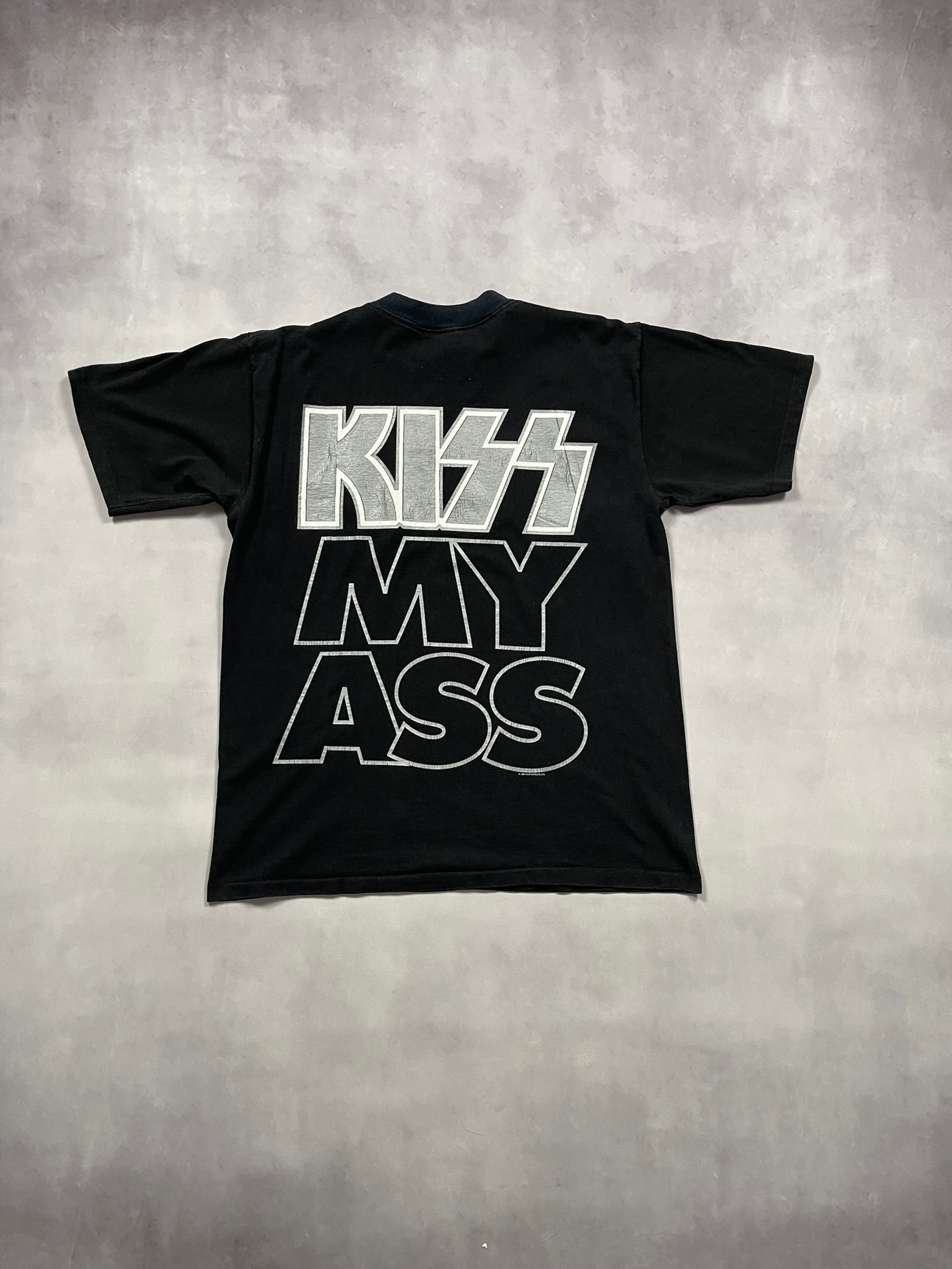 1994 KISS "Kiss My Ass" Family Table  Single Stitch T-Shirt - L