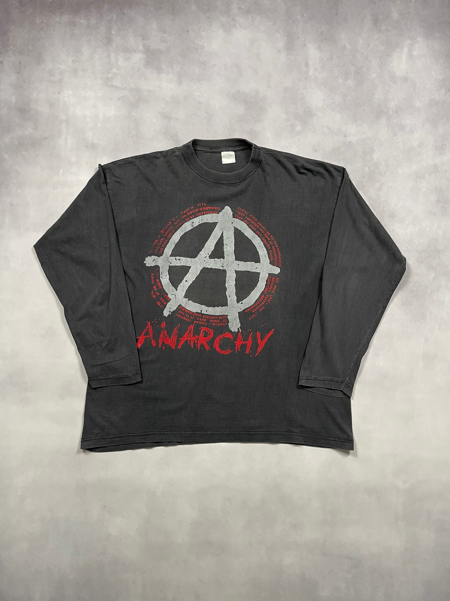 90s Distressed Airtees "Anarchy" Longsleeve T-Shirt - XL
