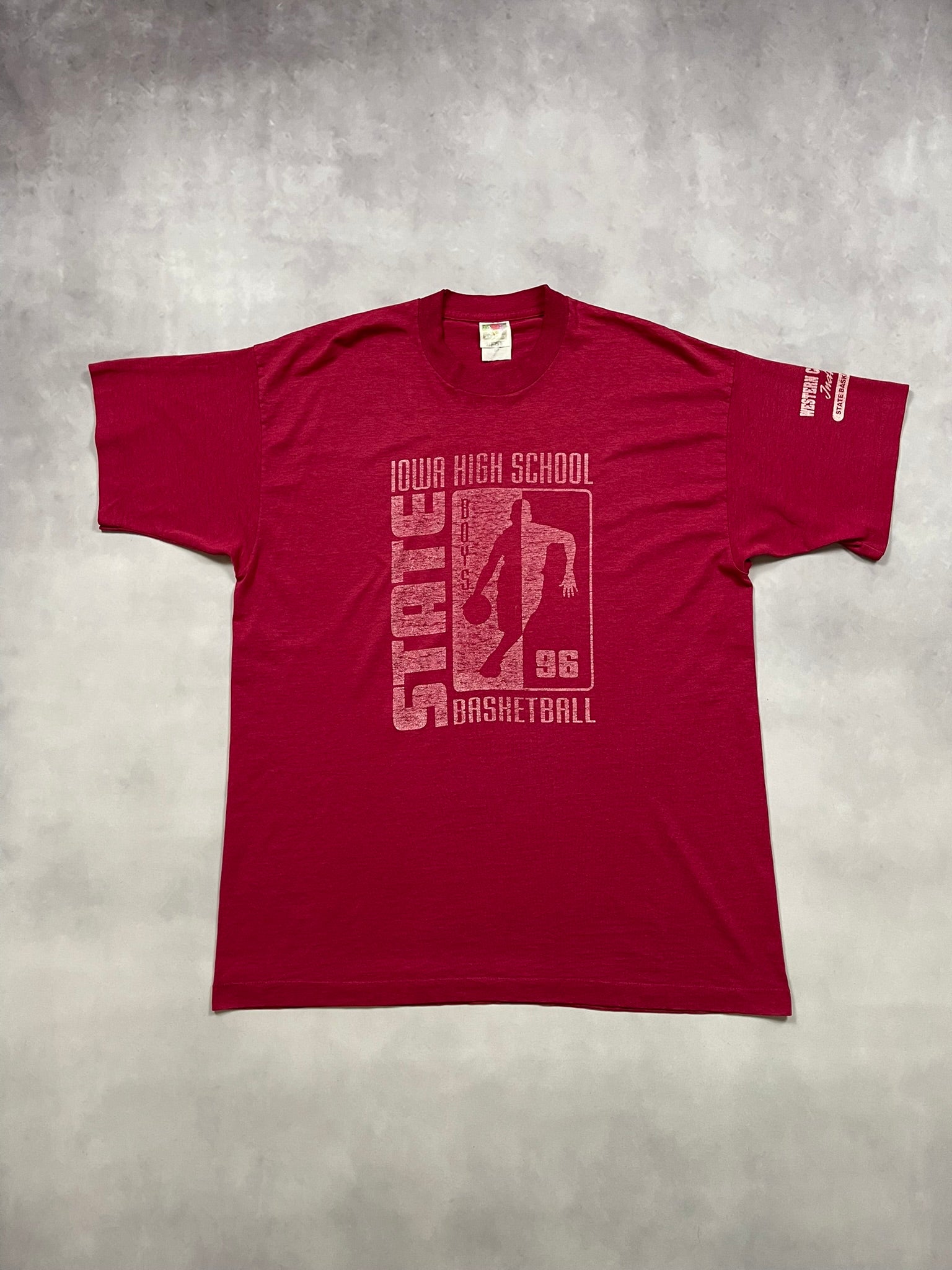 1996 Iowa High School State Basketball Single Stitch T-Shirt - XL