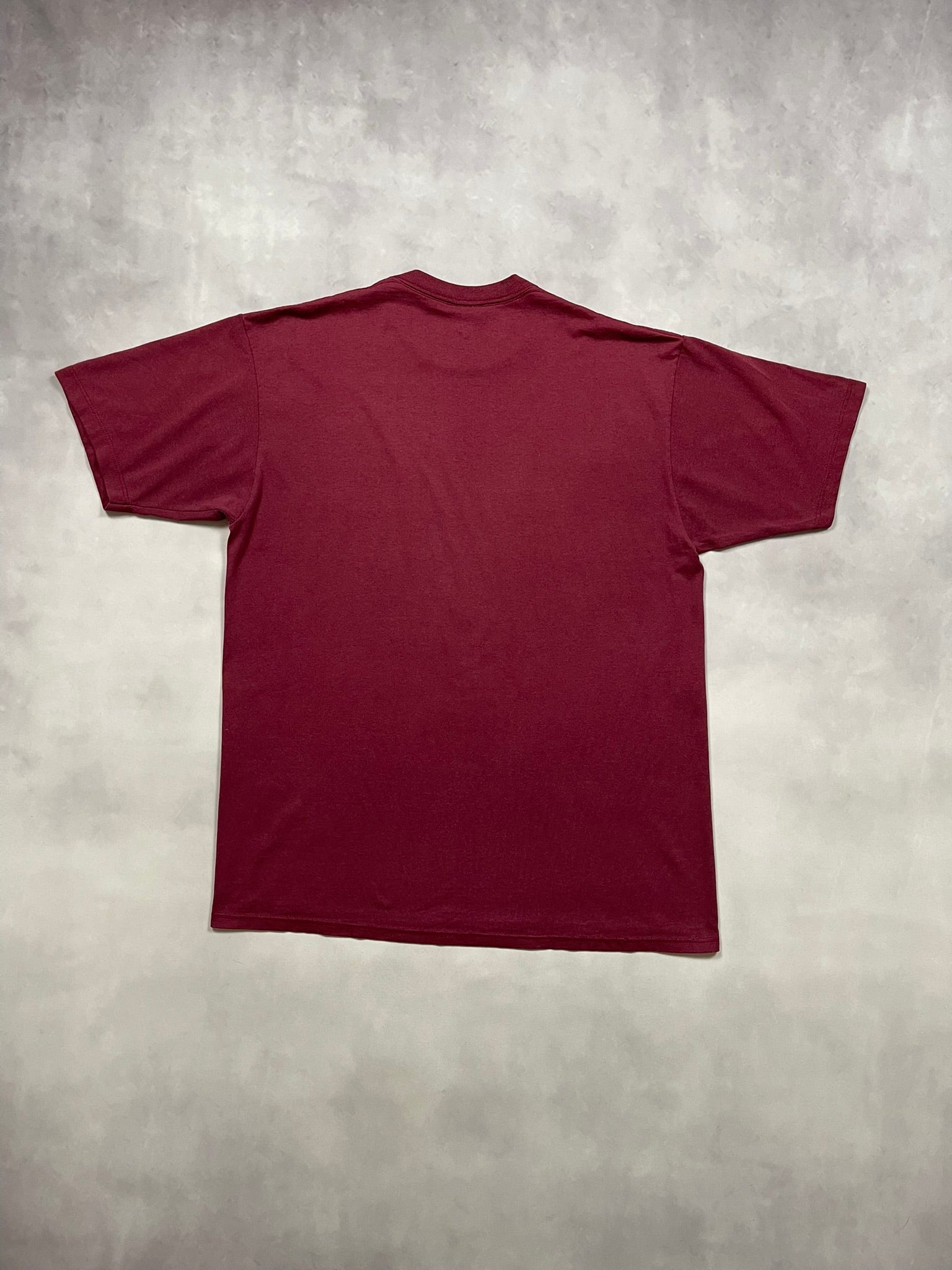 90s Burgundy Jerzees Blank T-Shirt - L