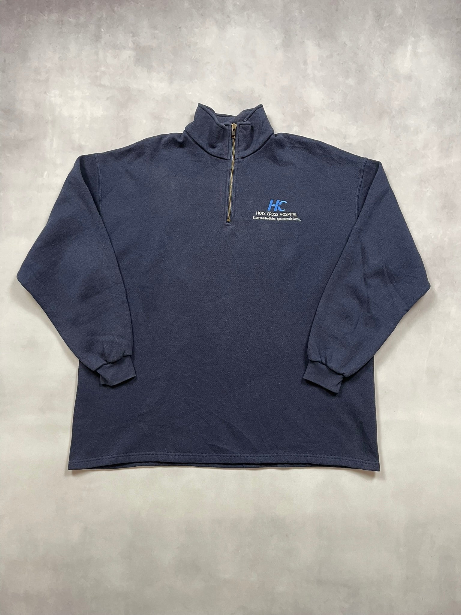 90s Holy Cross Hospital Quarter Zip Sweater - XL