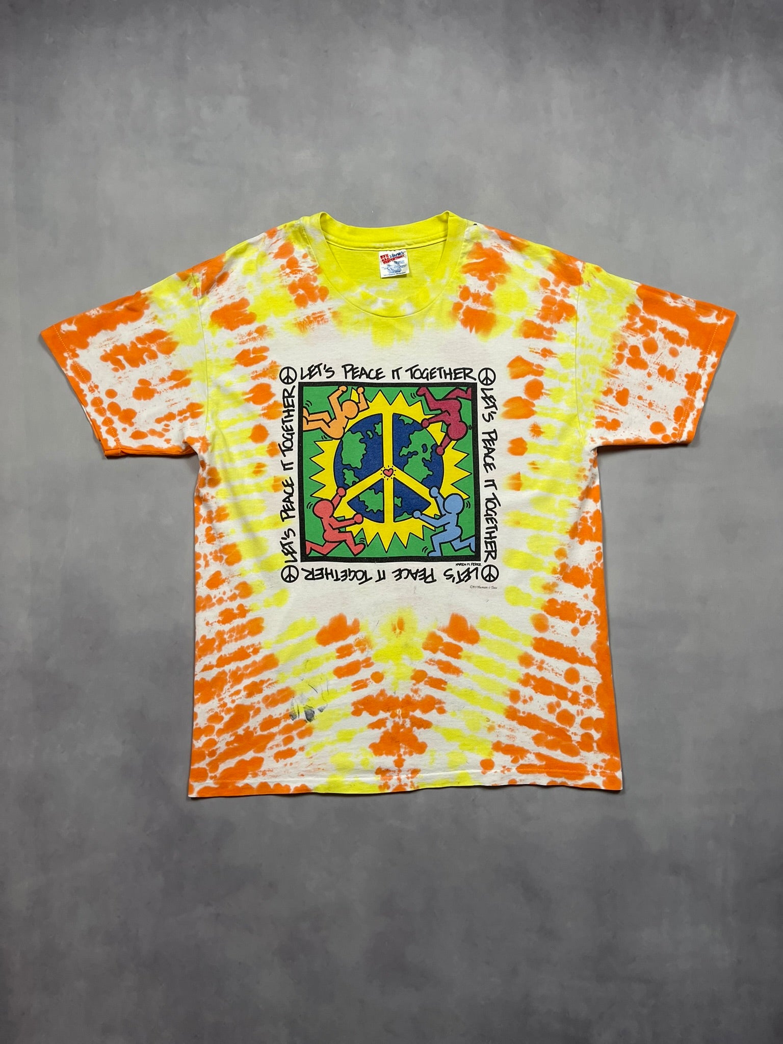 90s Let’s Peace It Together Single Stitch T-Shirt - L