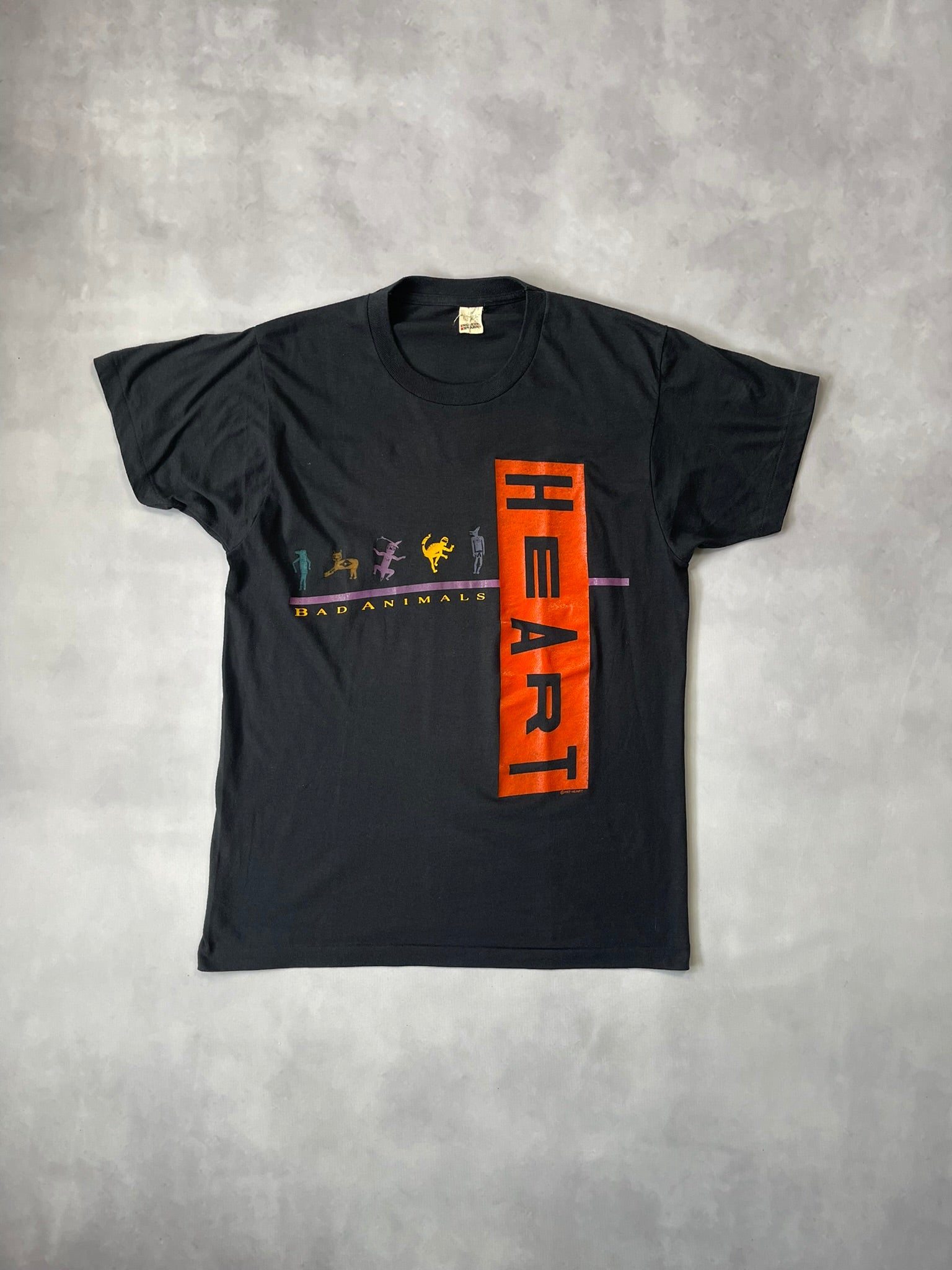 1987 Bad Animals Heart World Tour Single Stitch T-Shirt - L