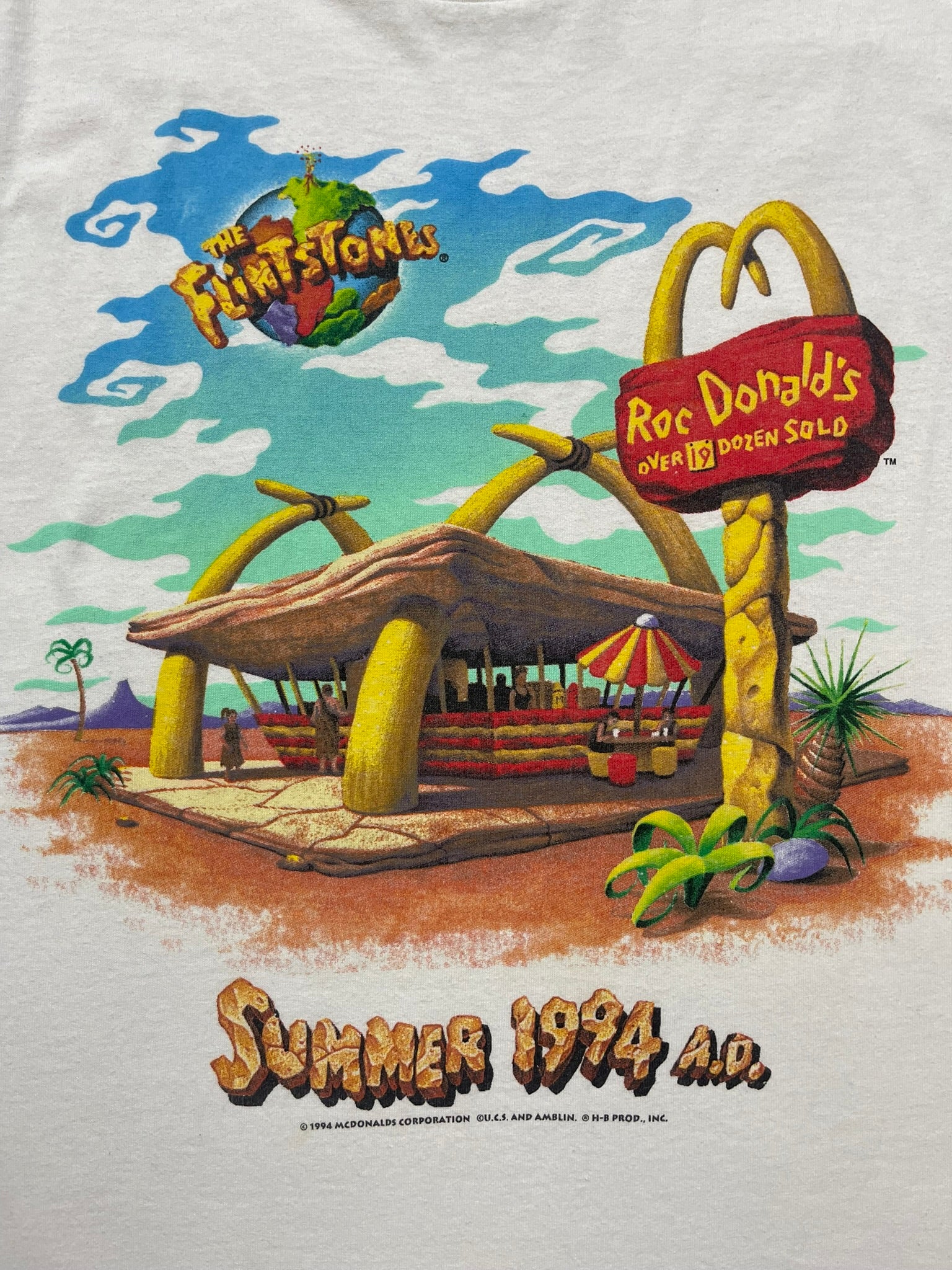 1994 Flintstones x McDonalds Promo Single Stitch T-Shirt - XL