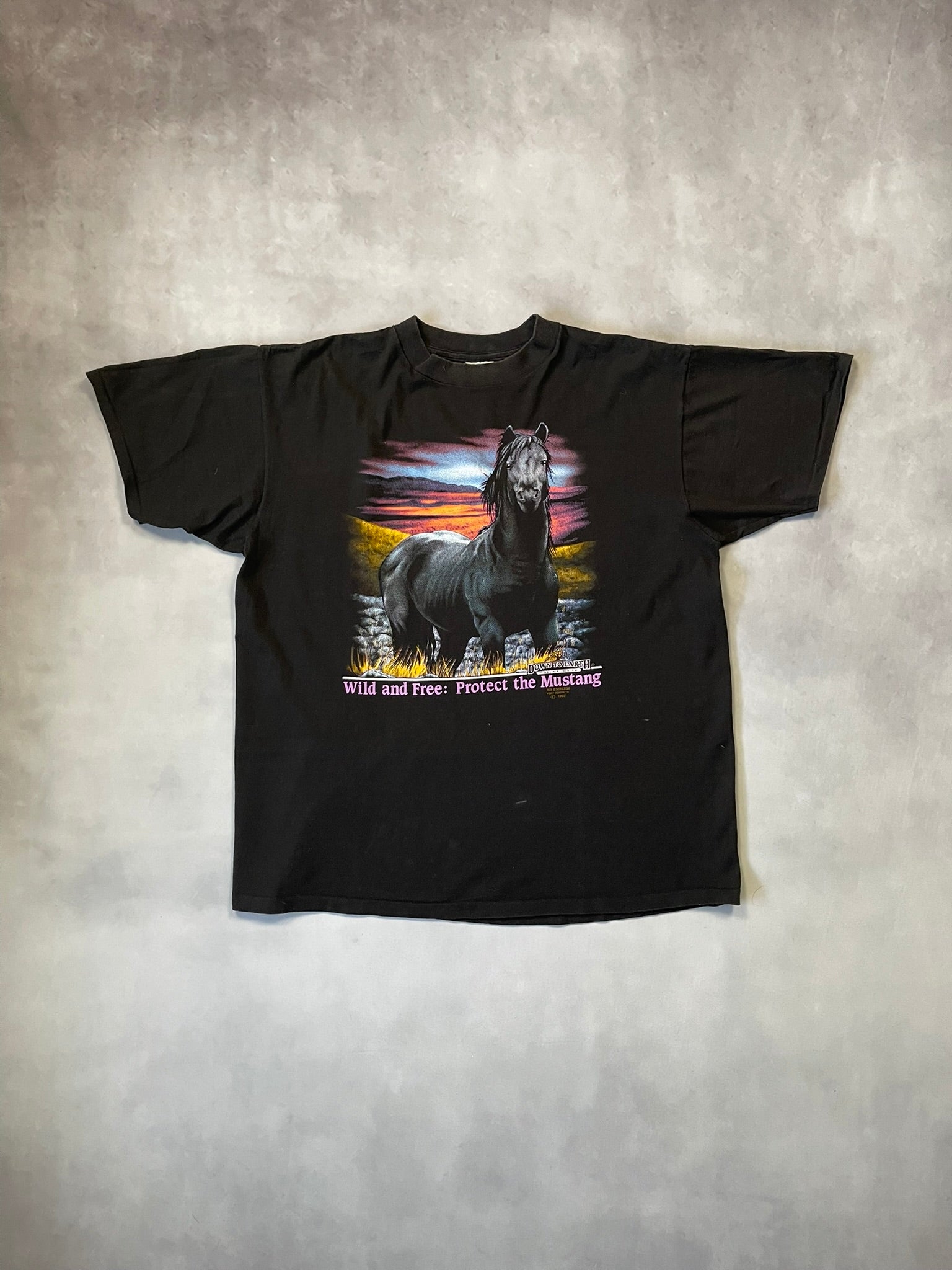 1991 Protect The Mustang 3D Emblem Single Stitch T-Shirt - XL