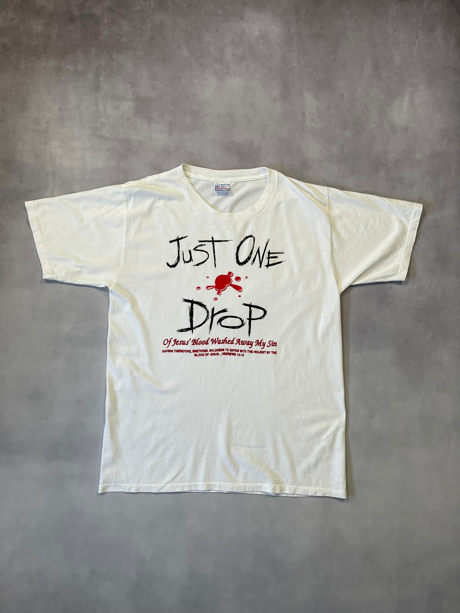 90s Just One Drop Of Jesus Single Stitch T-Shirt - L