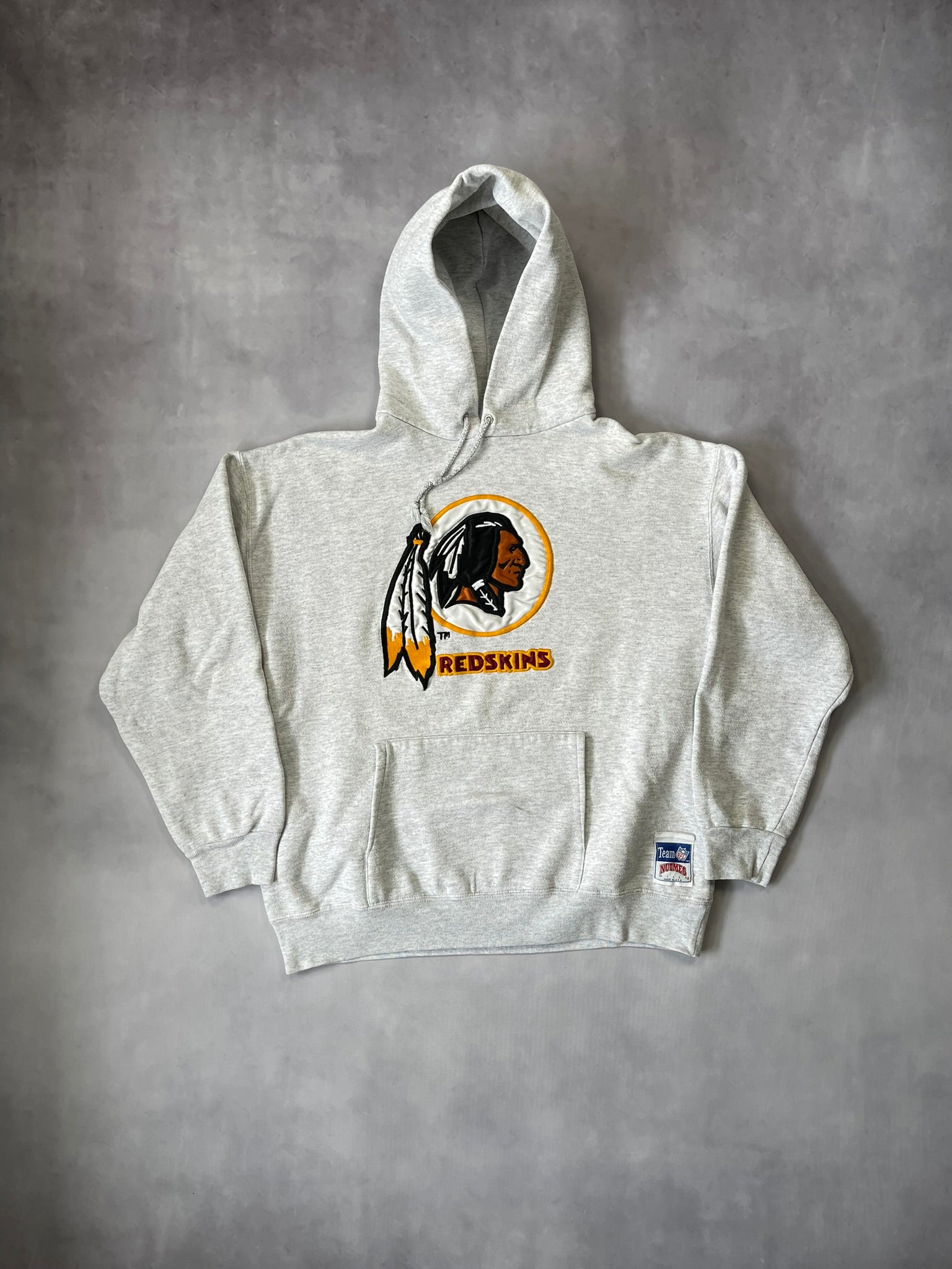 90s Boxy Nutmeg Redskins Hoodie - L