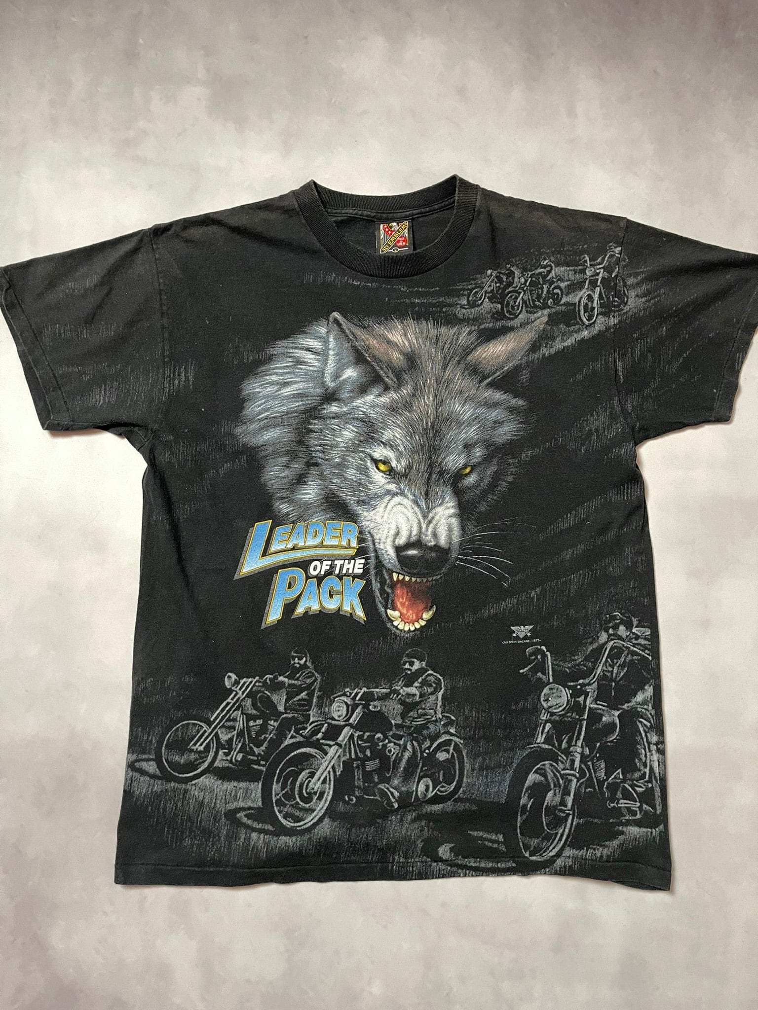 The Vintage Racks T-Shirt 3D Emblem Leader of the Pack - Large